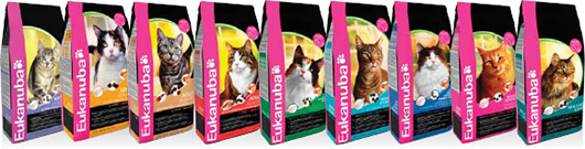 линейка кормов для кошек Eukanuba