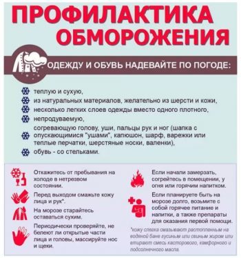 профилактика обморожения