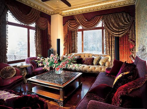 бархат в интерьере стиля барокко