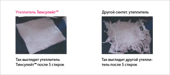 сравнение тинсулейта с другим наполнителем