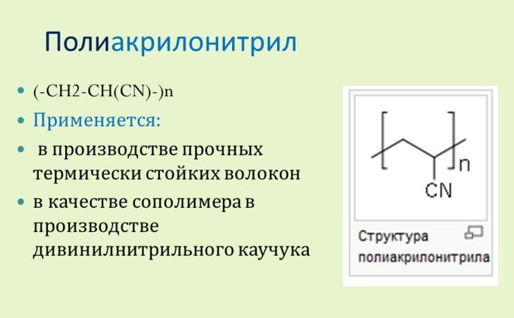 полиакрилонитрил таблица